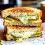 Crispy Dill Pickle Grilled Cheese Sandwich - theamazingfood