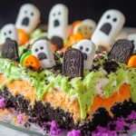 Ghosts in the Graveyard Poke Cake