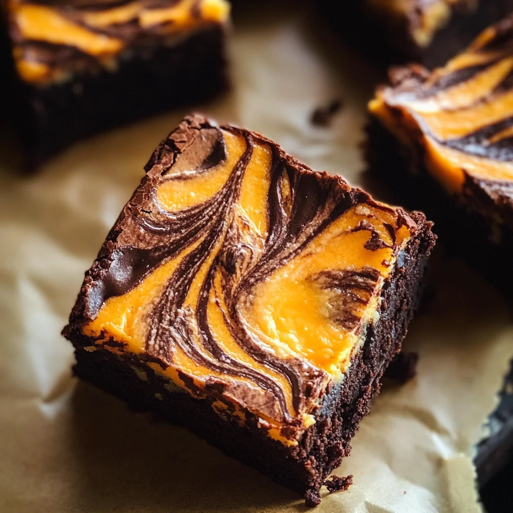 Halloween Cream Cheese Swirl Brownies