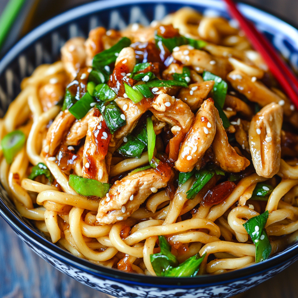 Sticky Garlic Chicken Noodles