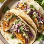 Air Fryer Fish Tacos with Cilantro Lime Slaw