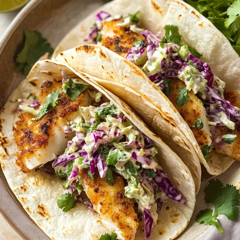 Air Fryer Fish Tacos with Cilantro Lime Slaw