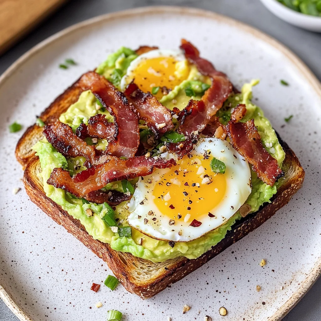 Bacon, Egg, and Avocado Toast 5 Steps Easy Delicious