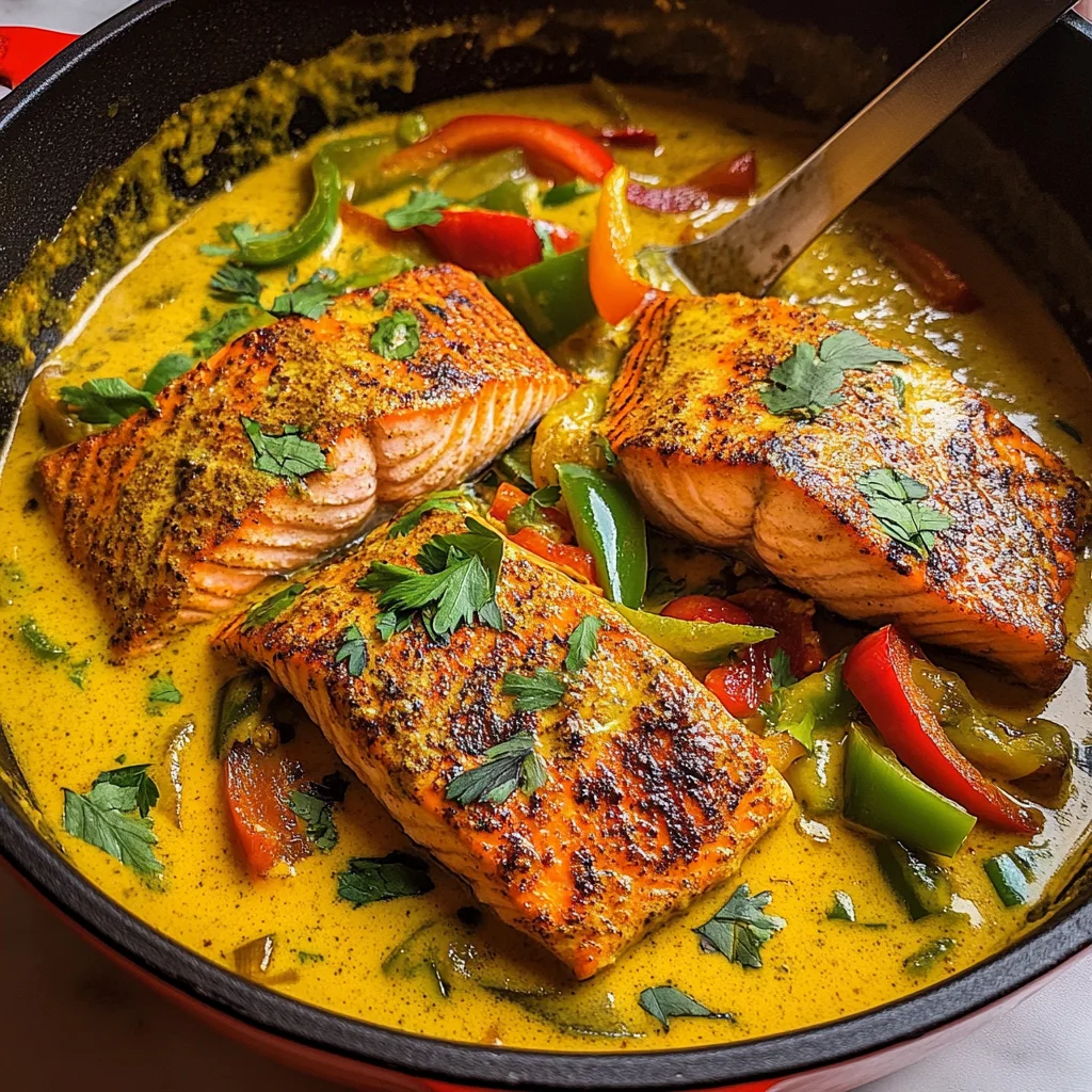 Caribbean-Style Coconut Curry Salmon