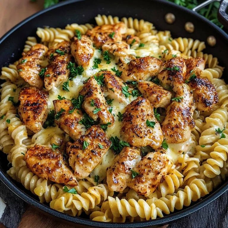 Cheesy Cajun Garlic Chicken Rotini Skillet Recipe