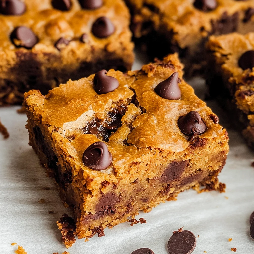 Fudgy Pumpkin Chocolate Chip Bars (Pumpkin Blondies)