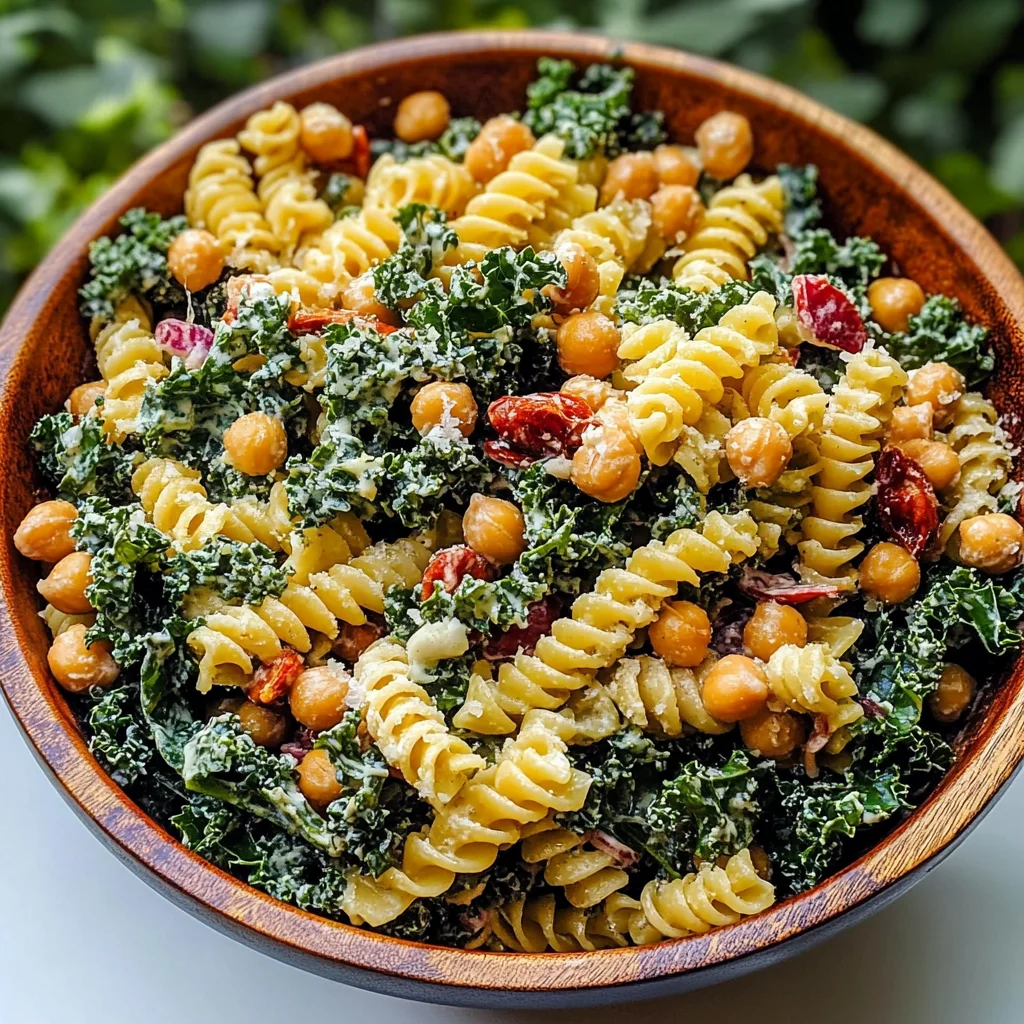 Kale Caesar Pasta Salad