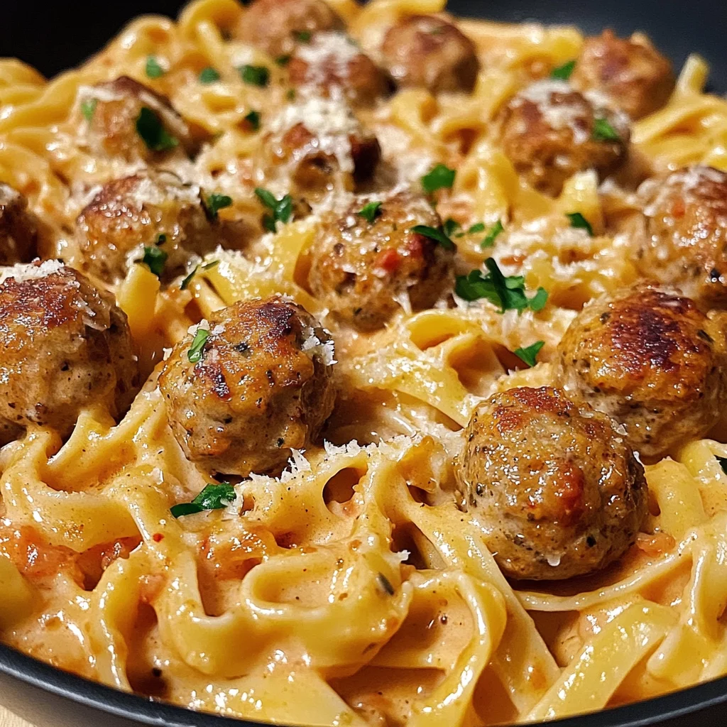 One-Pot Creamy Cajun Meatball Pasta: Easy & Flavorful Recipe