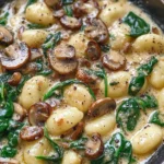 Creamy Spinach and Mushroom Gnocchi (One-Pan, 20 Minutes)