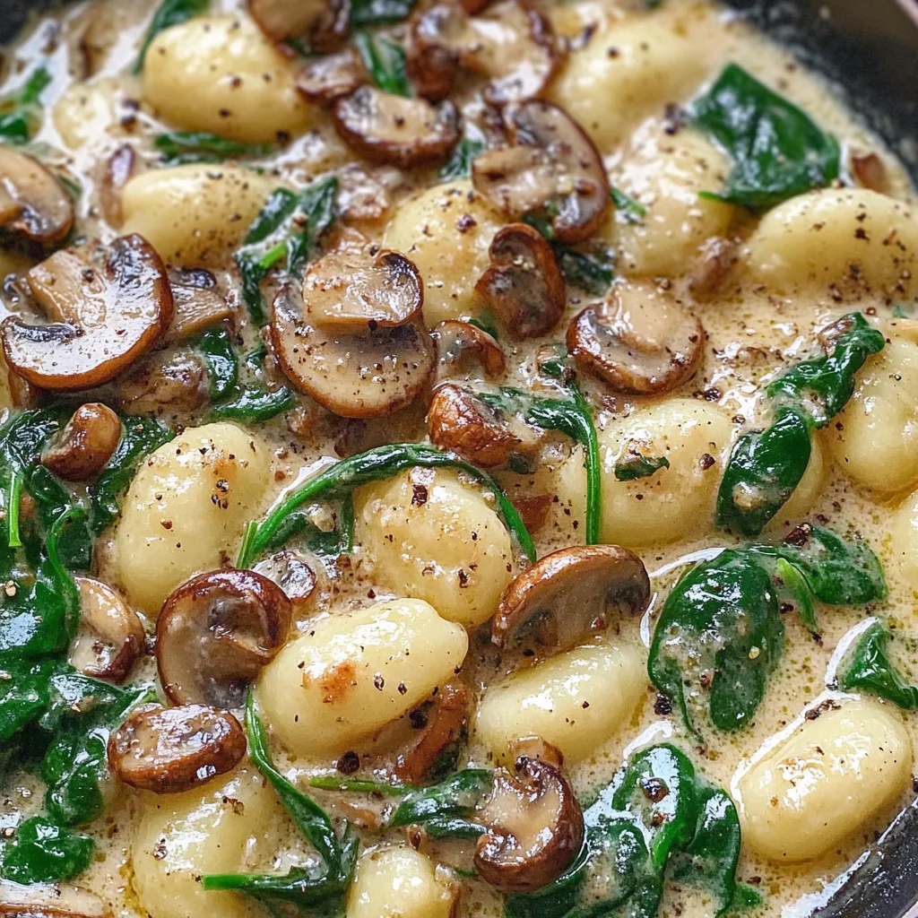 Creamy Spinach and Mushroom Gnocchi (One-Pan, 20 Minutes)