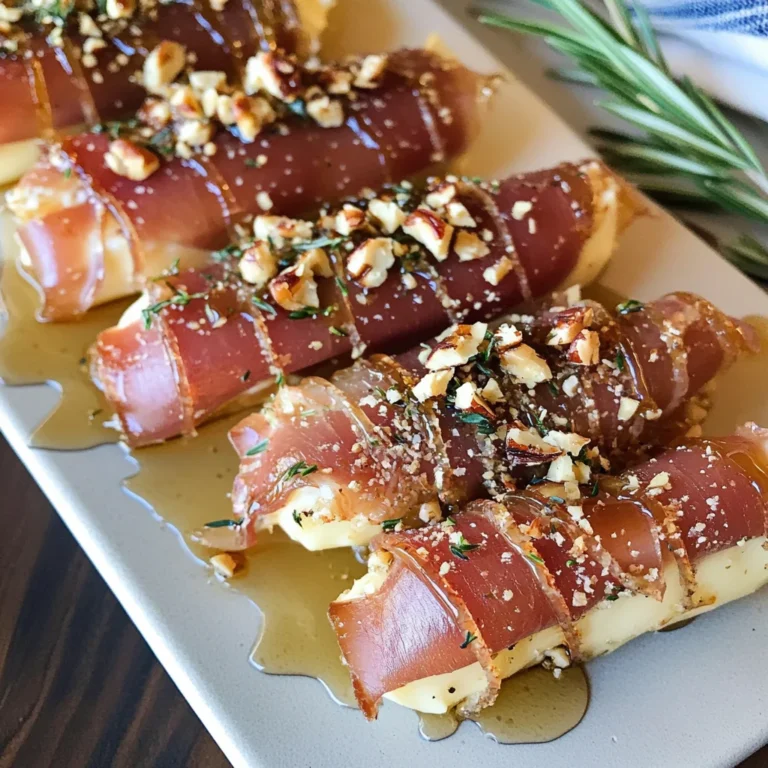 Crispy Prosciutto Wrapped Boursin Cheese with Honey and Chopped Nuts (Four Ingredients)