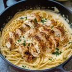 Easy Creamy Cajun Chicken Spaghetti with Garlic Mozzarella Sauce