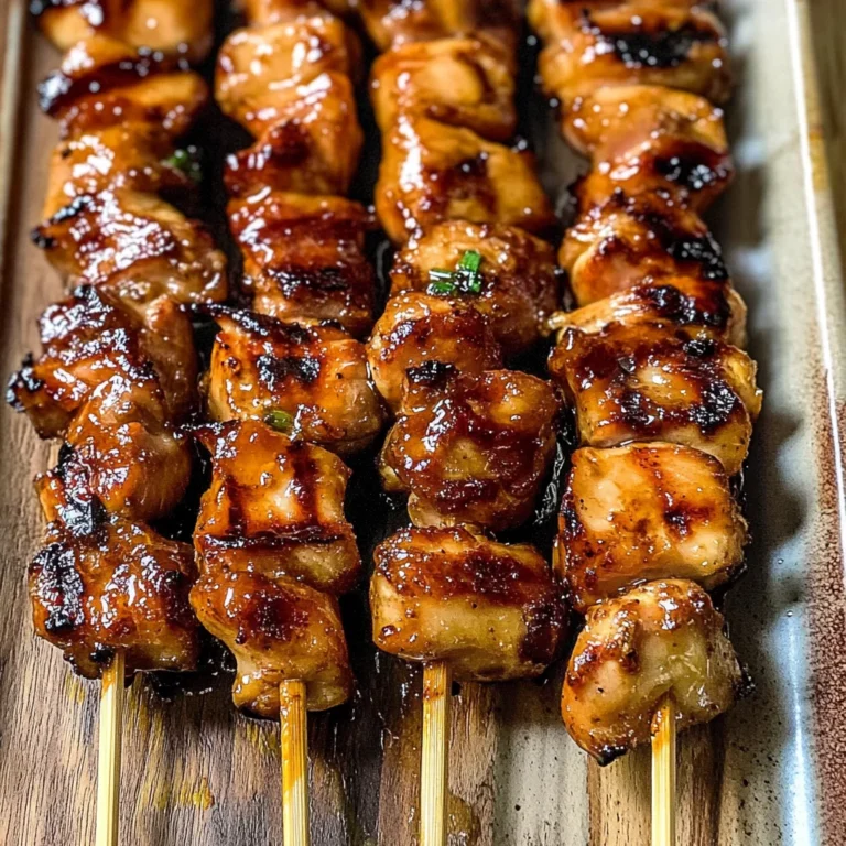 Easy Grilled Asian Chicken Skewers with Honey Garlic Sauce
