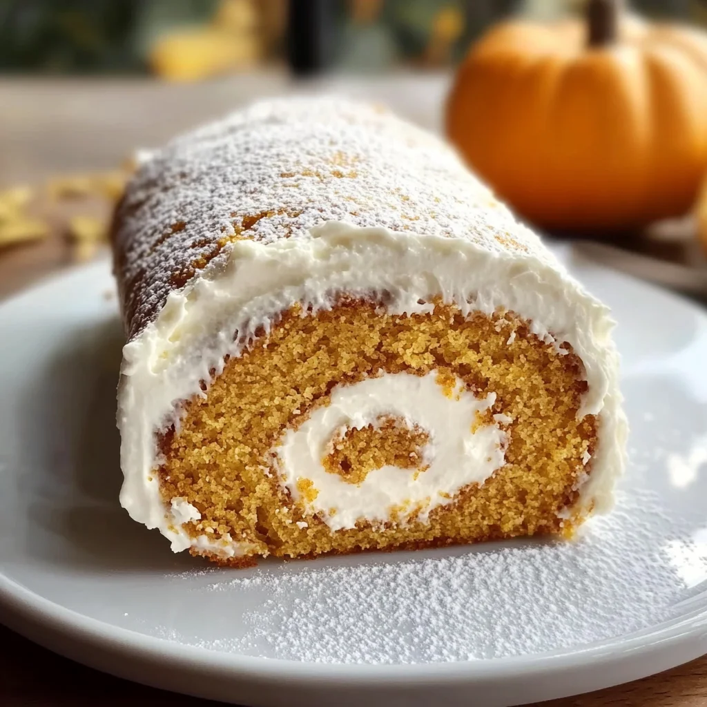 Fall Pumpkin Spice Roll Cake