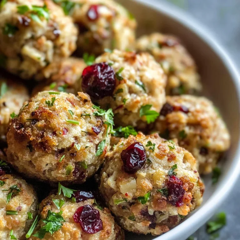 Festive Cranberry Turkey Stuffing Balls
