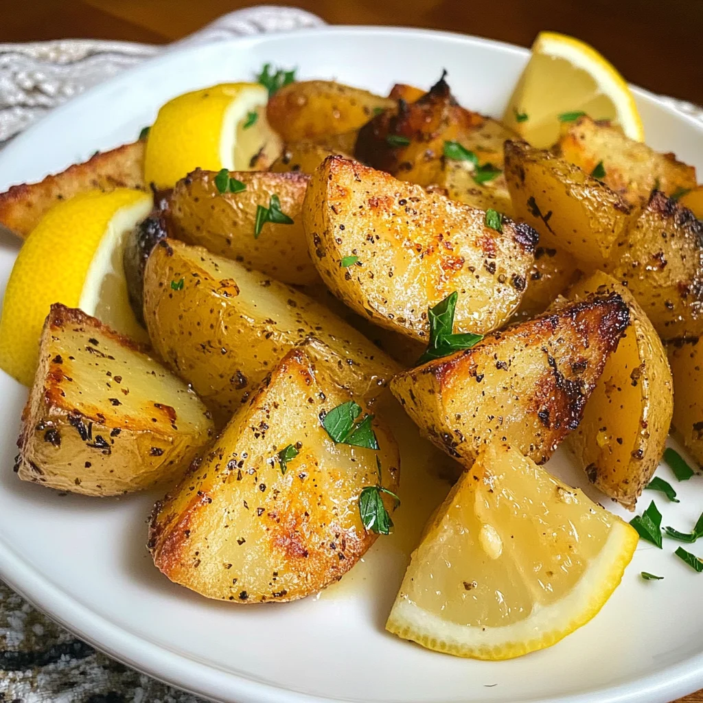 Greek Lemon Garlic Roasted Potatoes