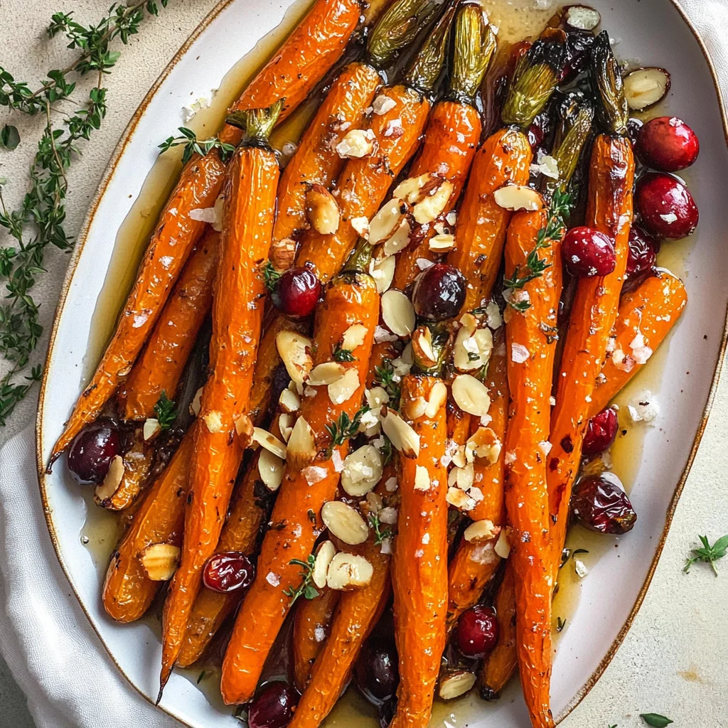 Maple roasted carrots with cranberries