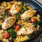Mediterranean Chicken and Rice Skillet