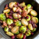 Orange Maple Glazed Brussels Sprouts with Cranberries