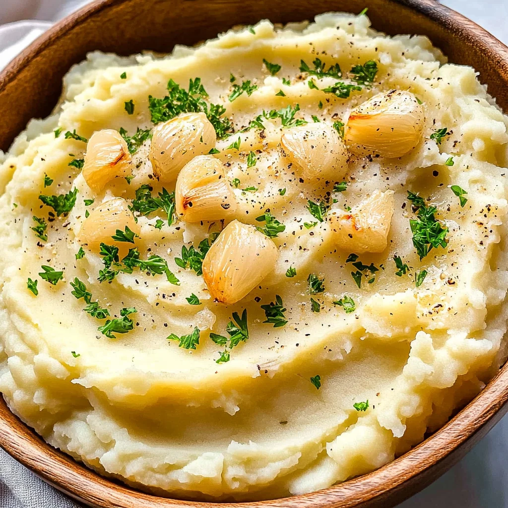 Roasted Garlic Mashed Potatoes {Slow Cooker}
