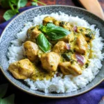 Spiced Coconut Basil Chicken with Rice