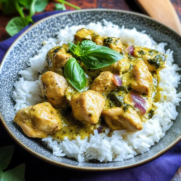 Spiced Coconut Basil Chicken with Rice