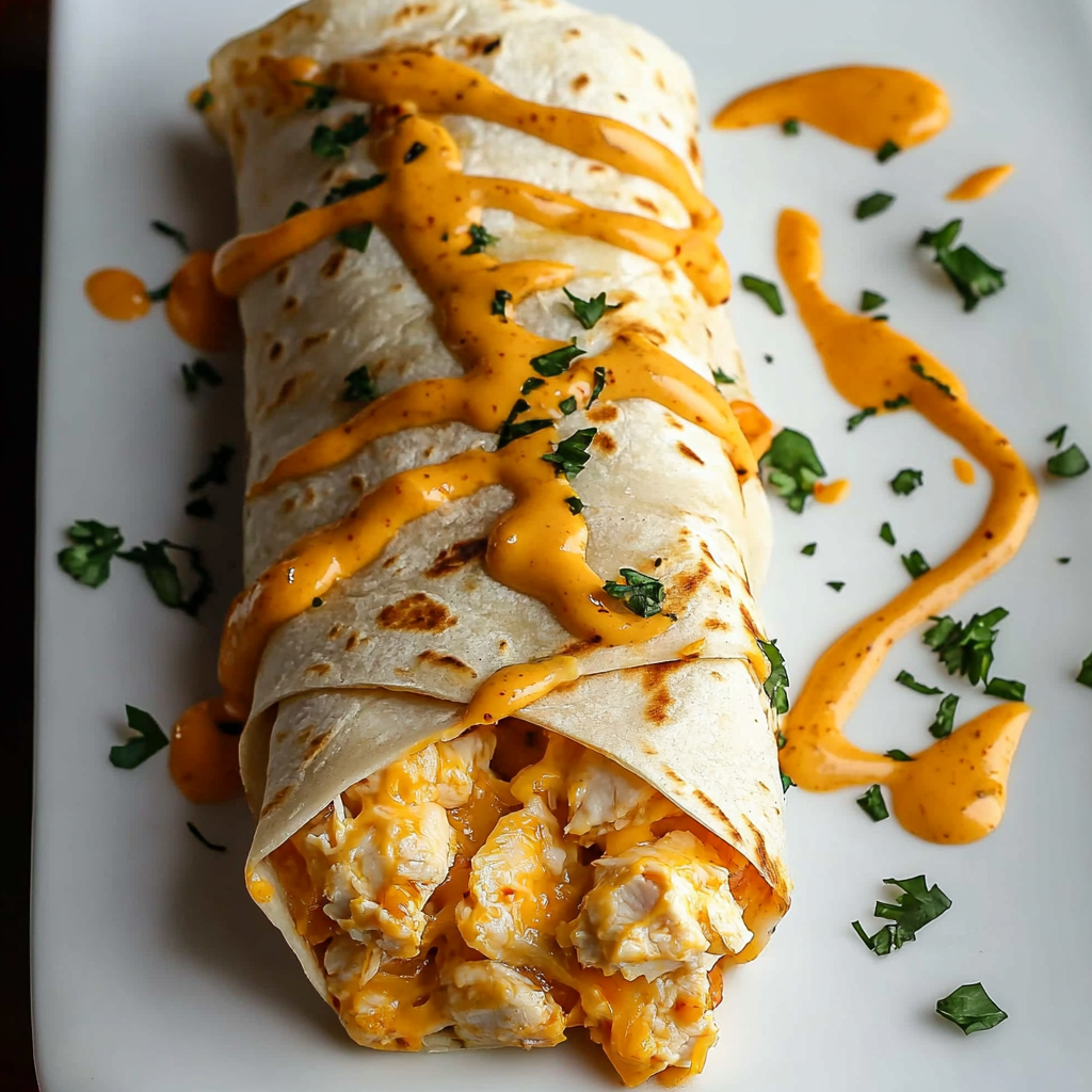 Cheesy Chicken Garlic Wraps