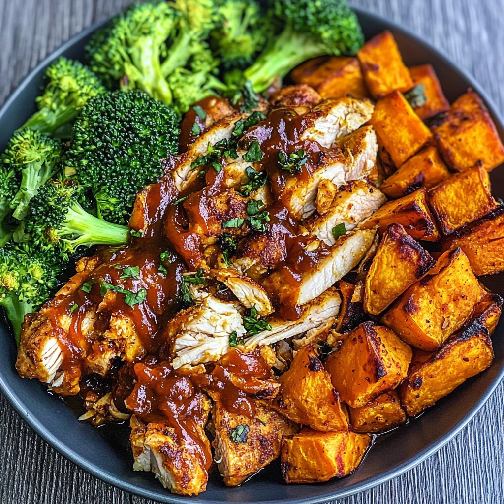 BBQ Chicken & Roasted Sweet Potato Bowls Recipe