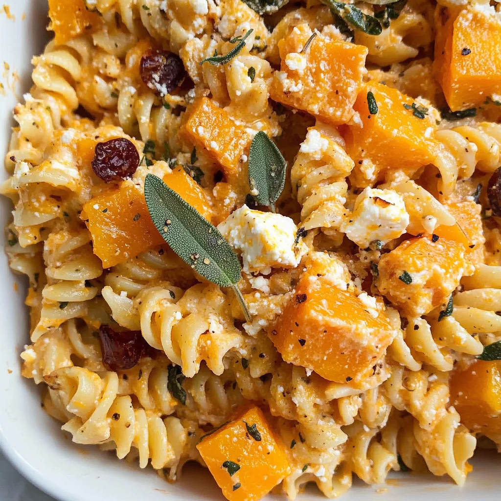Baked Feta and Butternut Squash Pasta with Sage and Garlic