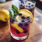 Blueberry Basil Lemon Lavender Mocktail