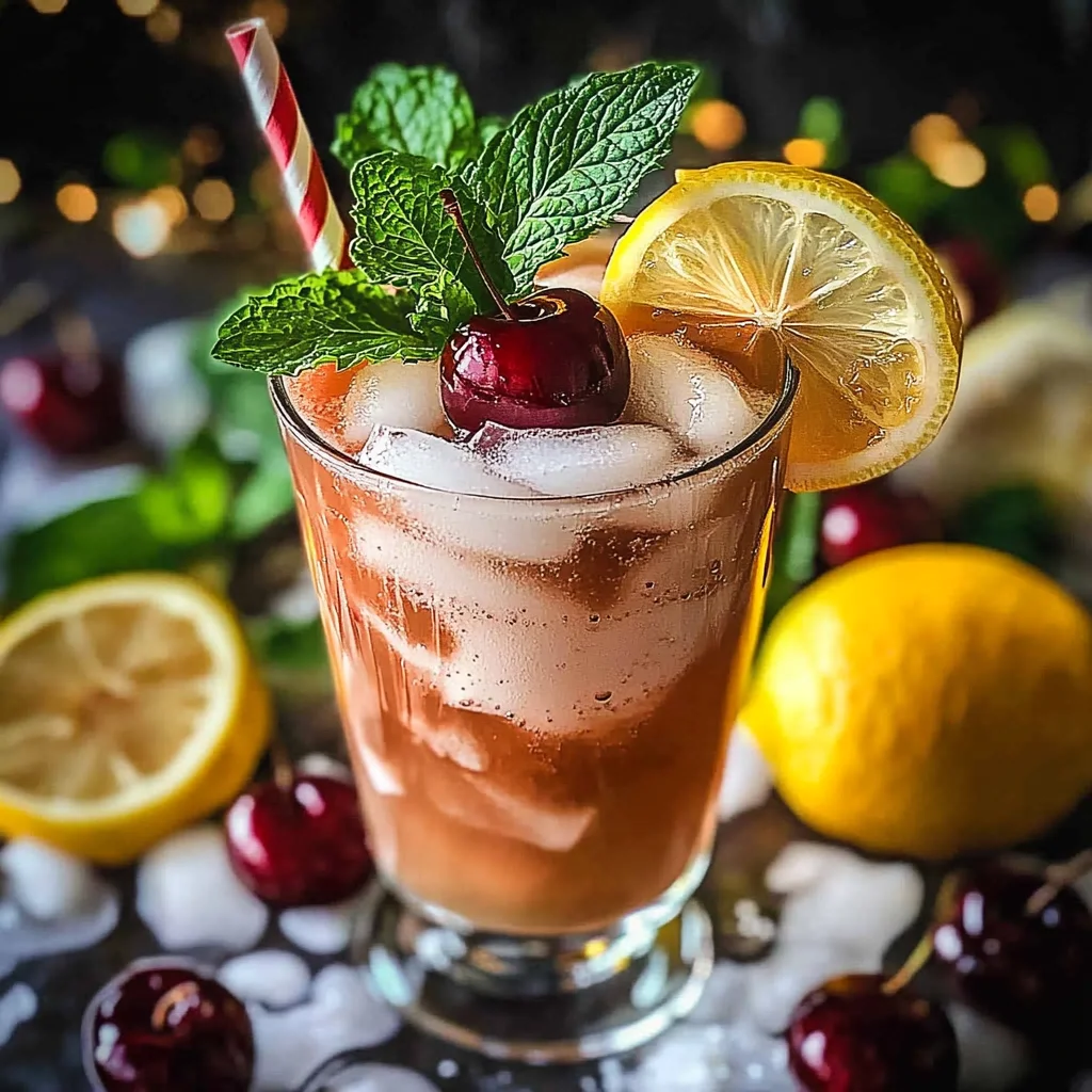 Christmas Cherry Fizz Mocktail Recipe