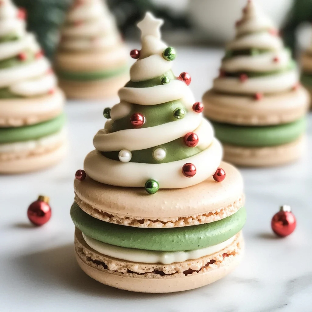 Christmas Tree Cake Macarons