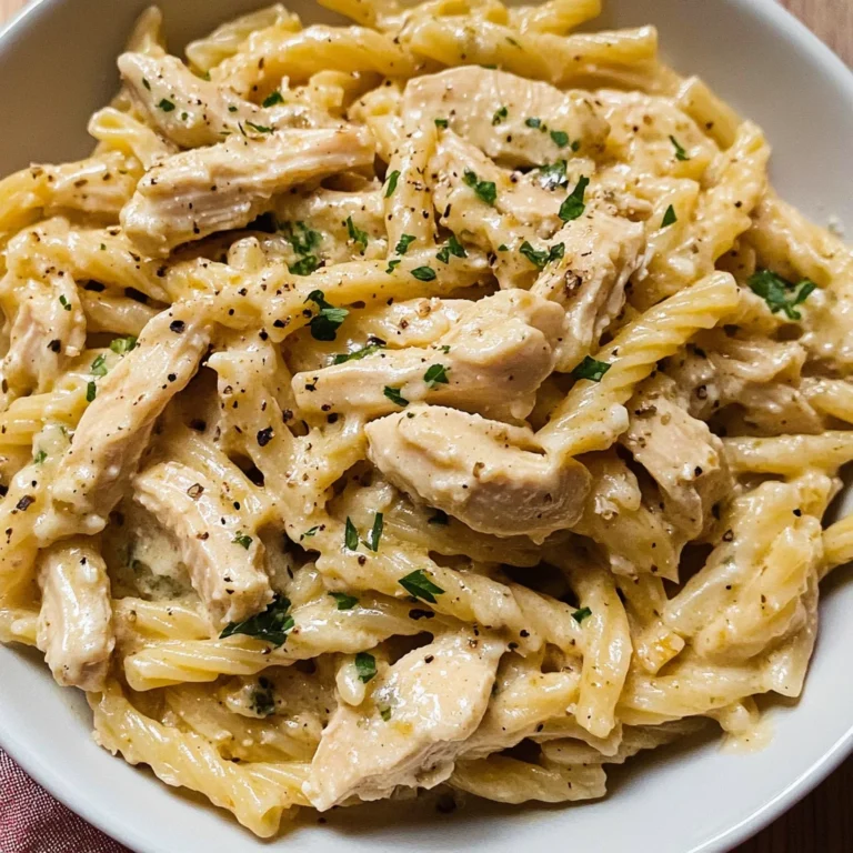 Crockpot Garlic Parmesan Chicken Pasta