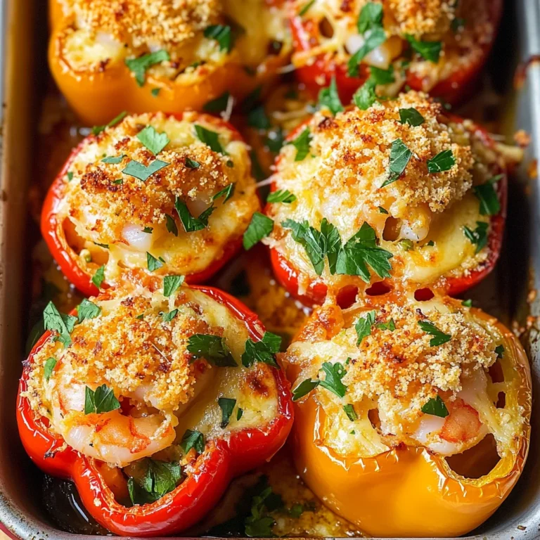 Garlic Butter Shrimp Stuffed Peppers