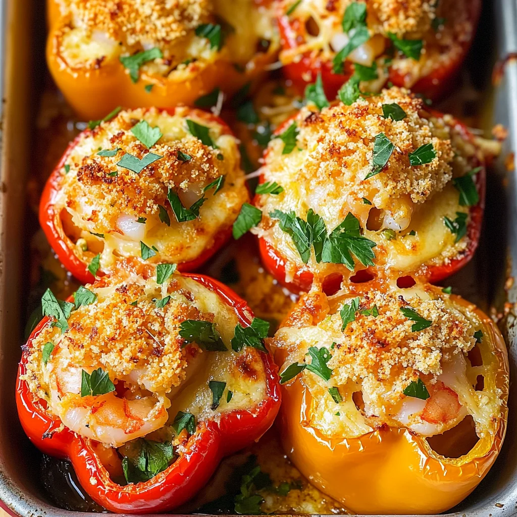 Garlic Butter Shrimp Stuffed Peppers