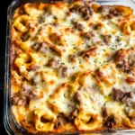 Golden Cheese Steak Tortellini Casserole