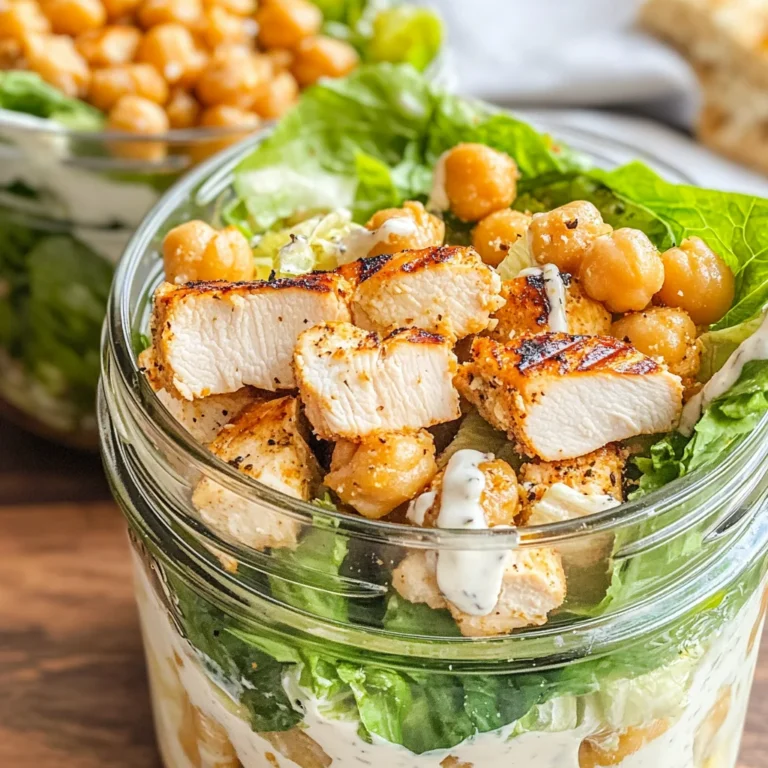 Grilled Chicken Caesar Pasta Salad Jars
