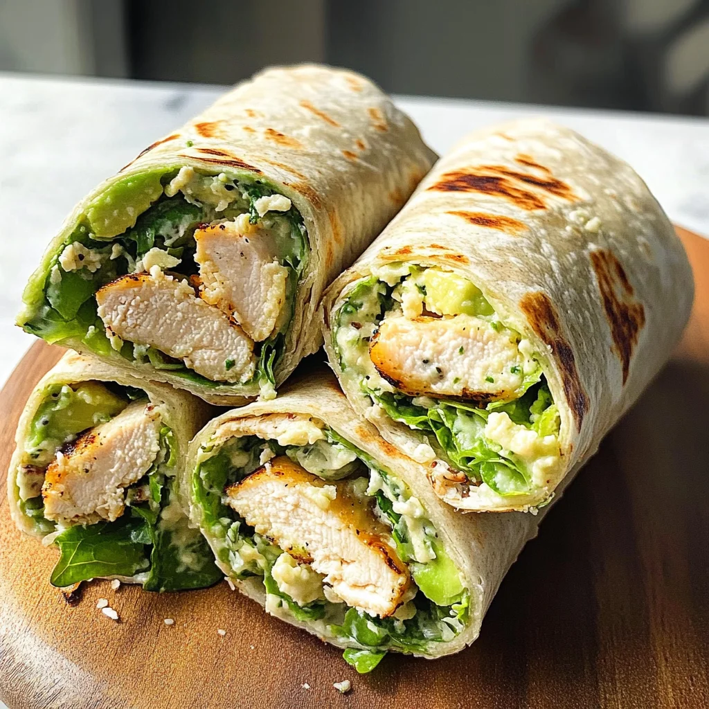 Grilled Chicken Caesar Salad Wraps
