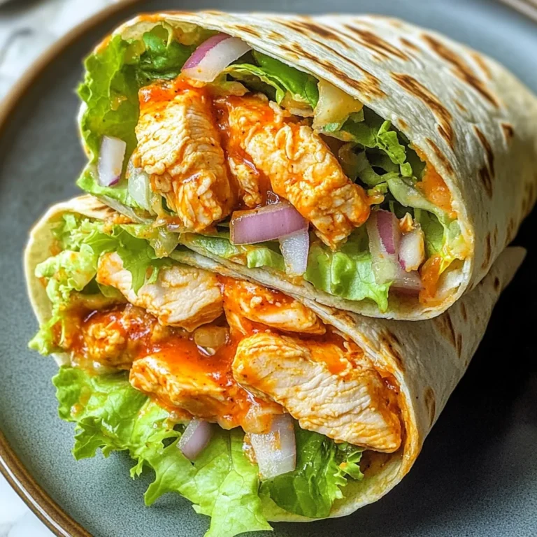 Healthier Buffalo Chicken Caesar Wraps