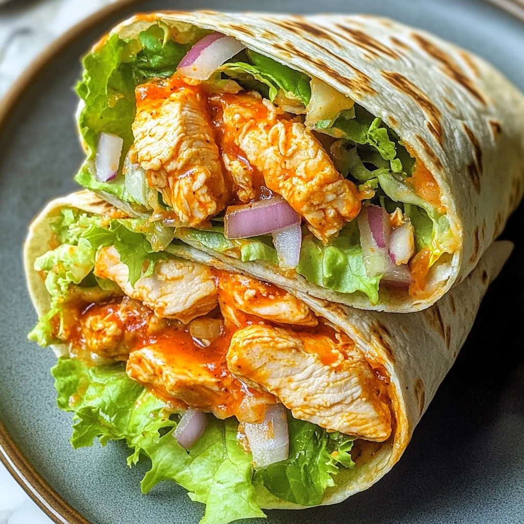 Healthier Buffalo Chicken Caesar Wraps