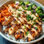 Korean BBQ Chicken Bowls with Gochujang Cream Sauce Awaits!