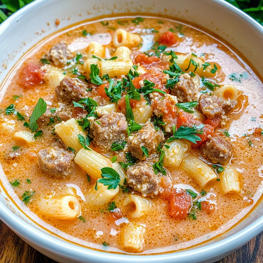 Parmesan Italian Sausage Ditalini Soup