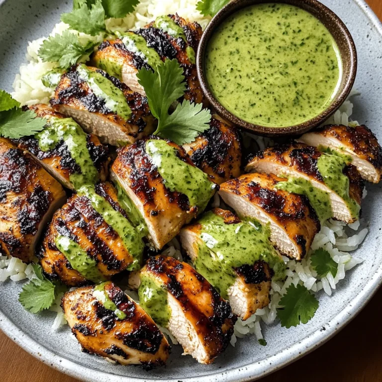 Peruvian Chicken with Aji Verde & Cilantro Rice