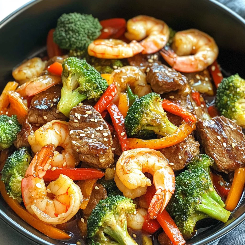 STEAK AND SHRIMP STIR FRY