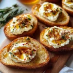 Sweet and Spicy Whipped Feta Crostini with Hot Honey Magic