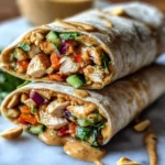 Thai Peanut Chicken Wraps