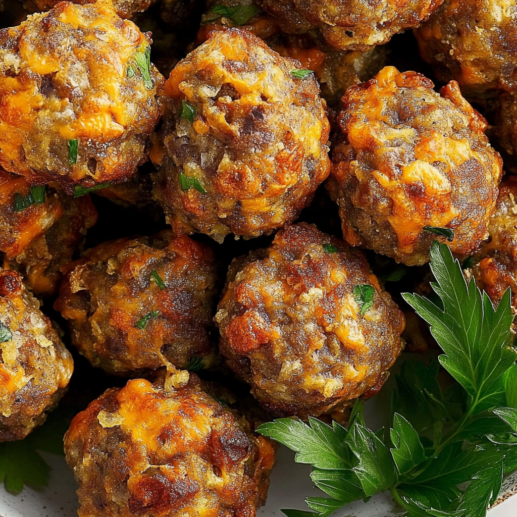 3 Ingredient Cheesy Sausage Stuffing Balls