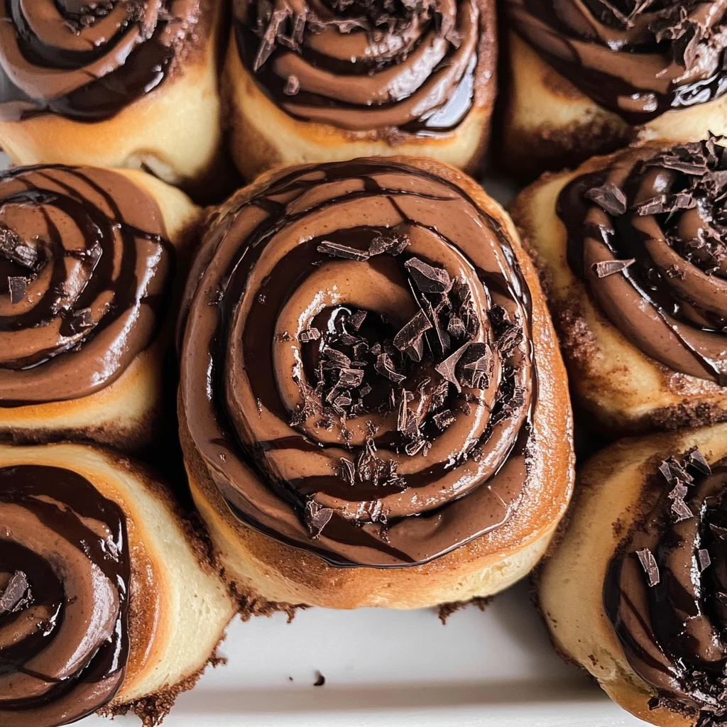 Chocolate cinnamon rolls with chocolate cream cheese frosting
