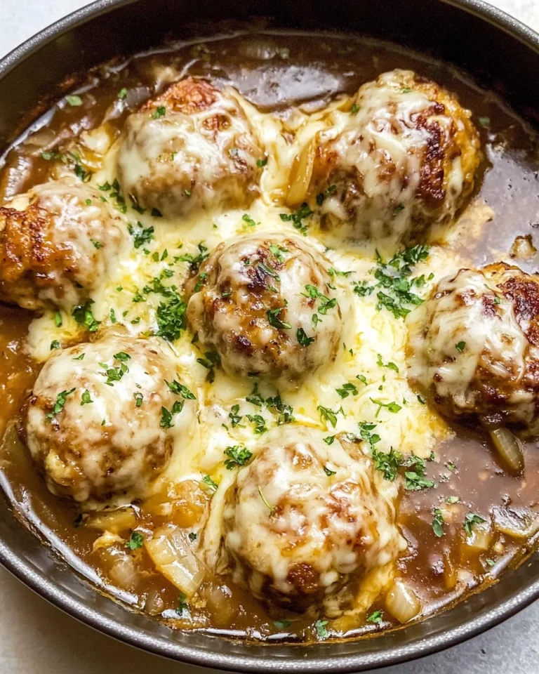 French Onion Chicken Meatballs