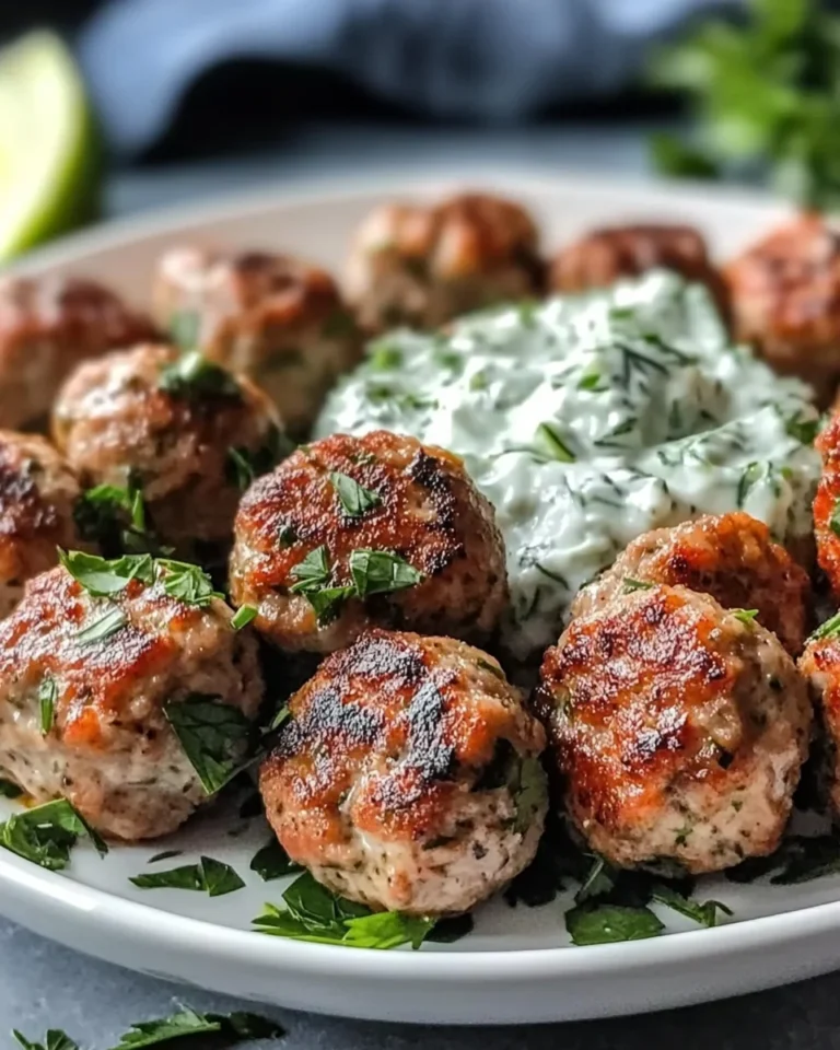 Greek Turkey Meatballs with Tzatziki